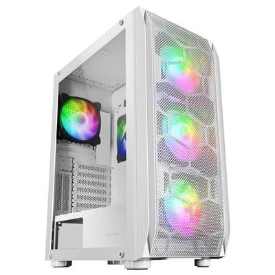 Mars Gaming Blanco Torre Gaming E-Atx Mc-Kx Sistema Cpu Freezer, 5 Ventiladores Argb, Controladora Argb Y Mando Rf