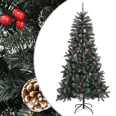 Árbol de Navidad artificial con soporte vidaXL PVC verde 210 cm 7,4 kg