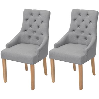 Vidaxl Gris/Claro Sillas De Comedor 2 Unidades Tela