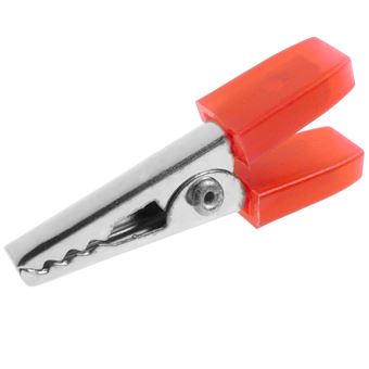 Pinza BeMatik de cocodrilo de color rojo con manguitos aislados para conexiones eléctricas 34mm