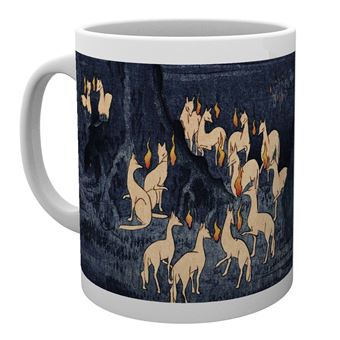 Taza Hiroshige Zorros de fuego en la Nochevieja