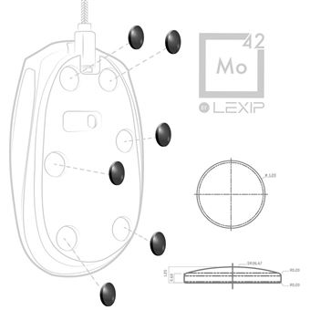 Parches cerámicos Lexip Mo42 compatibles con todos los ratones