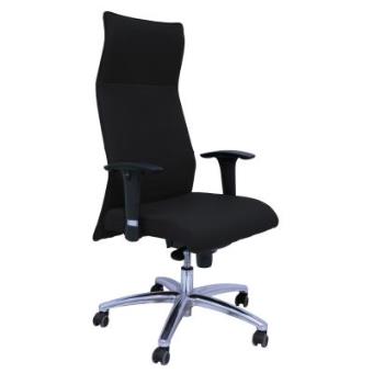 PIQUERAS Y CRESPO Modelo Albacete - Sillón de dirección ergonómico con mecanismo sincro y regulable en altura - Asiento y respaldo tapizados en tejido BALI color negro - 1