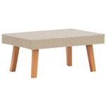 Mesa de centro de jardín vidaXL ratán sintético beige