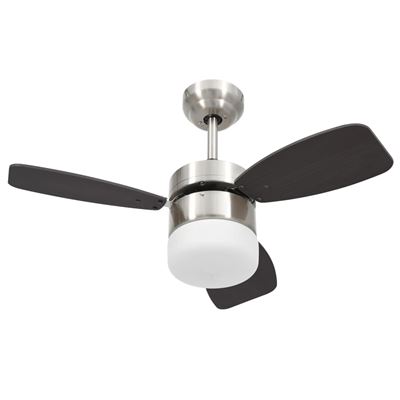 Ventilador De Techo Lámpara Mando Distancia Vidaxl Marrón Oscuro 76 Cm
