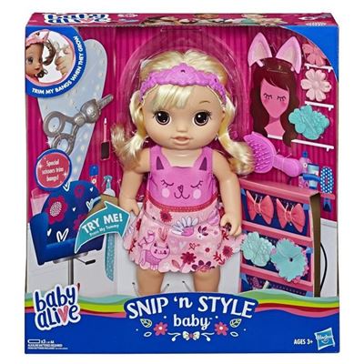 Hasbro France Baby alive peluquería e5241 magic hairstyle muñeca de cabello rubio