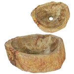 Fregadero piedra fósil vidaXL crema 45x35x15 cm