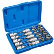 Juego de llaves tubulares Torx exterior / interior 19 piezas, Azul