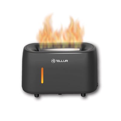 Tellur Flame Difusor de aceites esenciales mando distancia 240 ml luz led en forma llama gris aromas 30