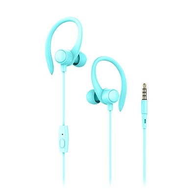 Auriculares Deportivos Con Cable, Botón De Control Incorporado Dam S07 Azul