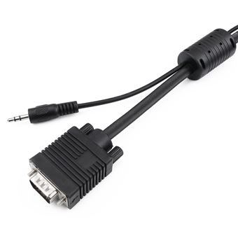 Super cable VGA con jack de audio de 3,5 mm macho macho de 1 m