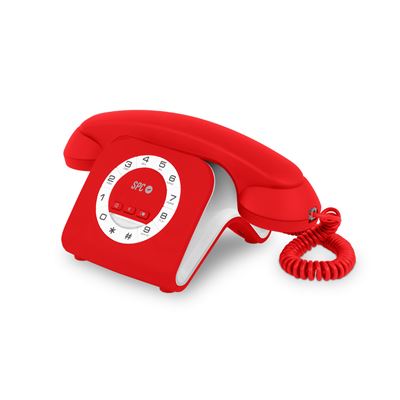 Teléfono Fijo Spc 3609n retro elegance mini rellamada silencio rojo 3609r de sobremesa telefono diseño