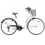 Bicicleta de paseo Moma Bikes City Classic 28", Aluminio , SHIMANO 18V Blanco