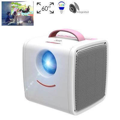 Proyector De Video Para Niños Portátil, Con Hdmi, Usb, Micro Sd. Resolución Compatible Hd1080p. Dam Rosa