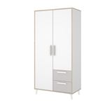 Armario de 2 puertas y 2 cajones Boreal Blanco – Gris