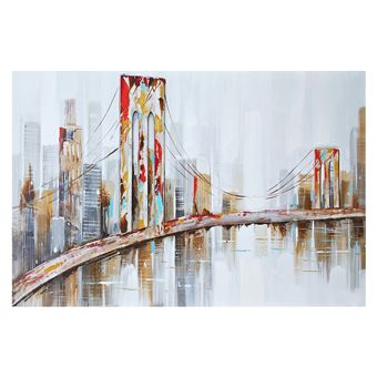 Cuadro abstracto paisaje de New York. Óleo sobre lienzo (120 x 80 cm) - 50291011444130