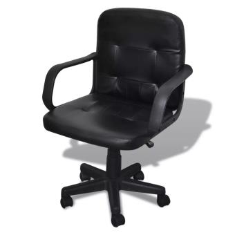 Silla De Oficina Cuero Calidad Negro 59 x 51 81-89 Cm
