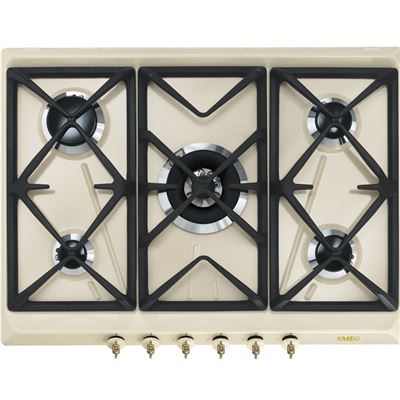 Placa Smeg Srv876pogh Crema Gas Natural 5 Quemadores