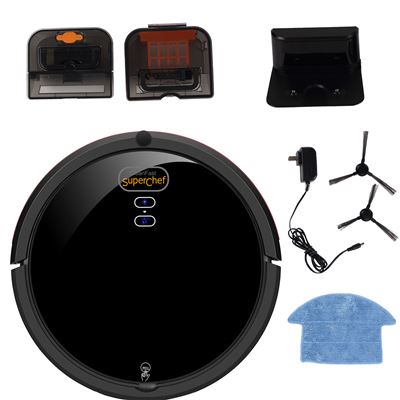 Robot Aspirador Superchef Smart Clean SF421, 4 en 1 Aspira, Barre,Friega y  Pasa la Mopa, Navegación Inteligente Gyroscopica, Batería de Litio 2600mAh,  anticaída, Silencioso. – TriChollo