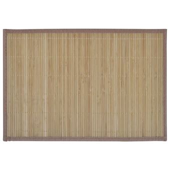 Conjunto de 6 Salvamanteles de bambú 30 x 45 cm marrón