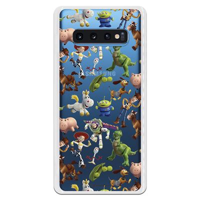 Funda para Samsung Galaxy S10 + Oficial de Disney Muñecos Toy Story Siluetas de Silicona Flexible y Resistente de Toy Story