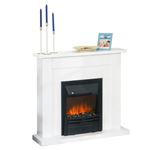 Chimenea eléctrica Homcom blanco 102x30x95 cm metal