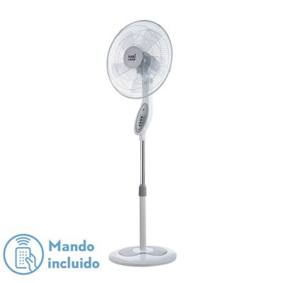 Ventilador De Pie Fabrilamp Floxo De Altura Regulable 45w 3 Velocidades Motor Ac Blanco Y Gris