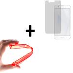 WoowCase | Funda Gel Flexible para [ Huawei Honor 8 ] [ +1 Protector Cristal Vidrio Templado ] Ultra Resistente contra Arañazos y Golpes Dureza 9H, PACK Carcasa Case Silicona TPU Suave Roja