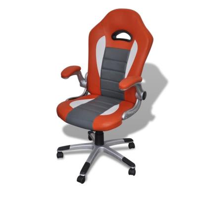 Silla De Oficina Cuero Diseño Moderno Naranja