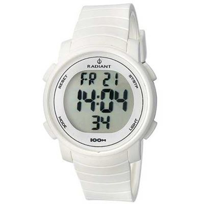 Reloj Radiant Mujer resina blanco new funky para unisex digital de cuarzo con brazalete goma ra183602