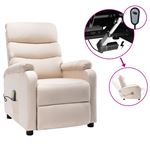 Sillón de masaje eléctrico reclinable vidaXL tela color crema 72x96x98cm