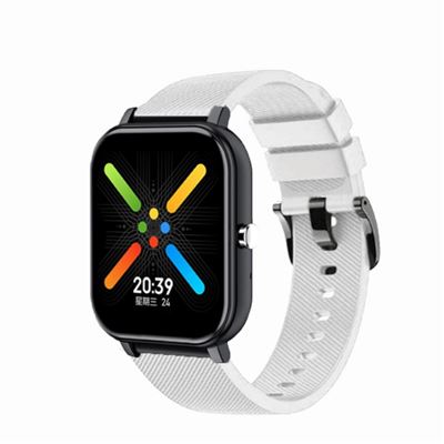 Smartwatch Y30 IOS / Android,  esfera negra metalizada y correa blanca