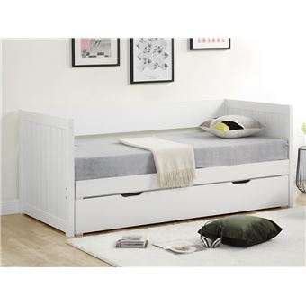 Cama Infantil VENTE-UNIQUE Aventurier (Blanco - 90x190 cm)