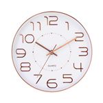 Reloj de Pared Original en Oro Rosa con Esfera Blanca Thinia Home