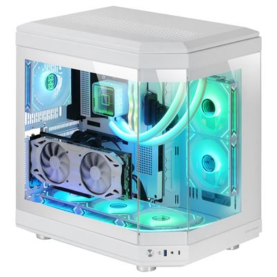 Caja Custom E-ATX Mars Gaming MC-XP, Doble Ventana Cristal Templado,  Soporte Refrigeración Líquida Completo, PCIs Verticales, USB 3.0, Blanco -  Caja PC - Los mejores precios