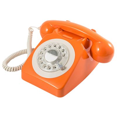 Fijo Con Cable gpo retro 746 naranja de disco estilo los años 70 en espiral timbre