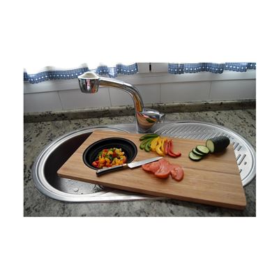 Tabla De Cortar De Bambú Con Escurridor Jocca