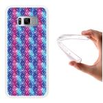 Funda Samsung Galaxy S8 Silicona Gel Flexible WoowCase Puntos Blancos y Multicolor Efecto Grunge - Transparente