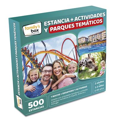 Caja Regalo Familys box estancia actividades y parques cofre de 500 hoteles con familiares entradas españa andorra