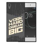 Funda Sony Xperia XA1 Silicona Gel Flexible WoowCase Frase Motivación - Work Hard Dream Big - Negro