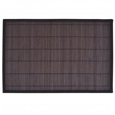 Conjunto De 6 Salvamanteles De Bambú 30 X 45 Cm Marrón Oscuro