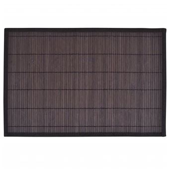 Conjunto de 6 Salvamanteles de bambú 30 x 45 cm marrón oscuro