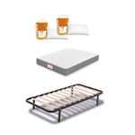 Pack Colchon Flex Visco Supreme 150x200 + Somier Laminas con patas + 2 Almohadas Lider