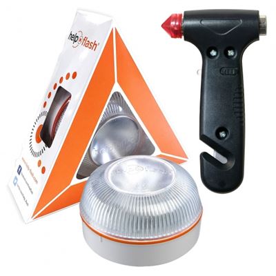 Luz De Emergencia V16 Homologada Help Flash Con Martillo De Seguridad