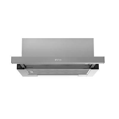 EVVO Campana Extractora Telescópica CE10, Ancho 60 cm, Potencia 350 m³/h, 2 Velocidades, Filtro de Carbón y Aluminio