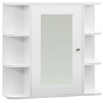 Armario de espejo de baño vidaXL MDF blanco 66x17x63cm