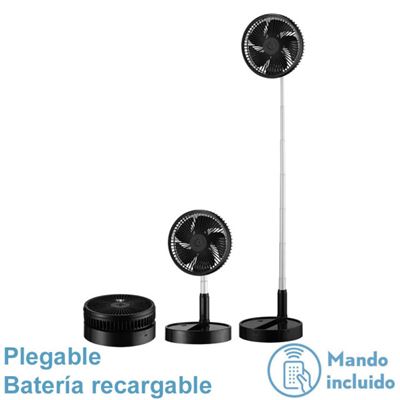 Ventilador De Pie Fabrilamp Galán De Altura Regulable 10w 3 Velocidades Motor Dc Negro
