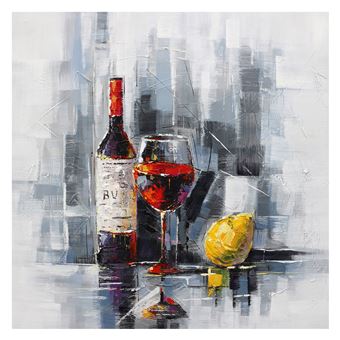 Cuadro abstracto bodegón costumbrista. Óleo sobre lienzo (100 x 100 cm) - 50291011444239