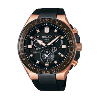 Reloj Seiko astron reloj para Hombre Analógico de Solar con brazalete de Silicona SSE170J1 - 1