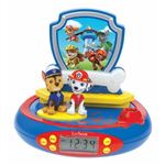 Patrulla Canina Paw patrol chase reloj proyector luz noche incorporada tiempo en el techo efectos sonido funciona con batería azulrojo multicolor lexibook rp500pa patroille radio despertador para niños proyecciones